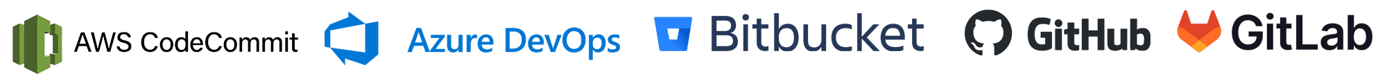 AWS CodeCommit Azure DevOps BitBucket GitHub GitLab