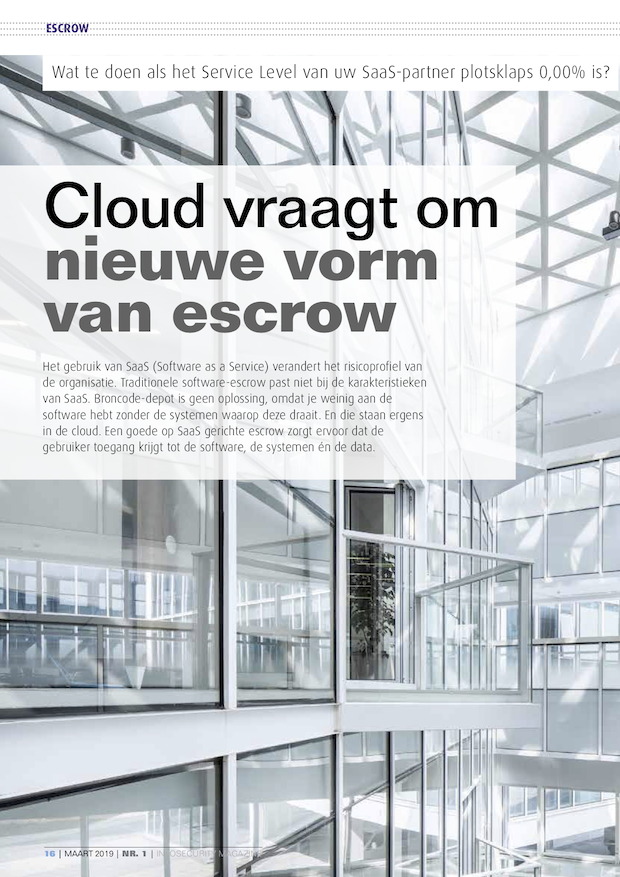 Cloud vraagt om nieuwe vorm van escrow